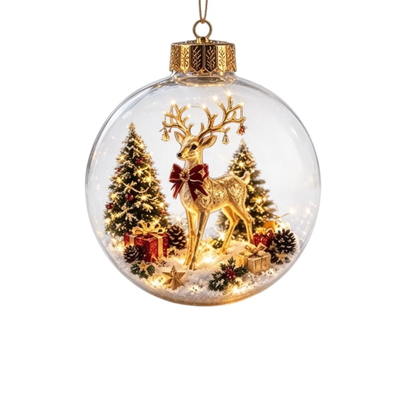 LLDYYDS Glowing Christmas Story Ornament, Light-Up Mini Holiday Scene with Warm LED Light, Festive Keepsake Gift for Home Christmas Party Decoration