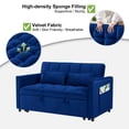 thumbnail image 6 of Howcool 55" 3 in 1 Convertible Sleeper Sofa Bed, Pull Out Loveseat Couch with Storage Pocket,Blue, 6 of 7