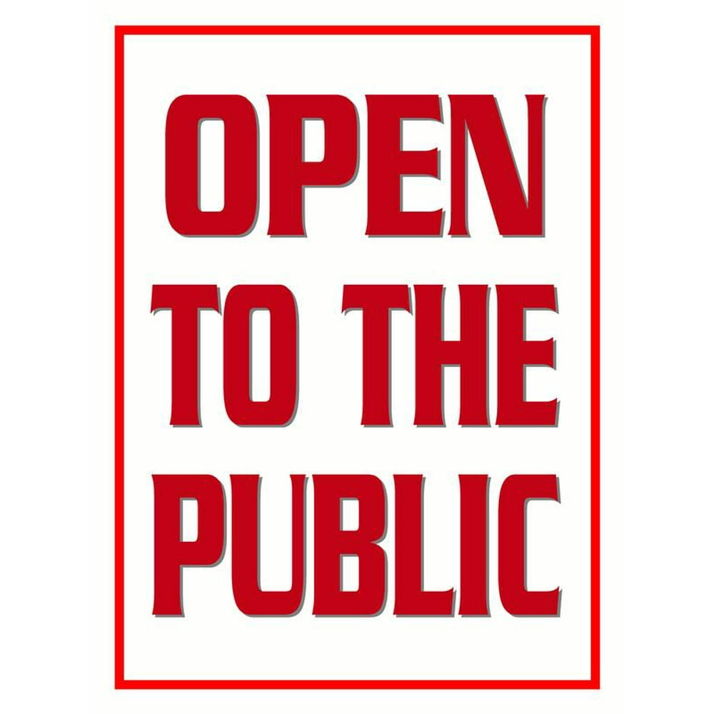 &ldquo;Open to the Public&rdquo; Store Display Paper Signs; 18"w x 24"h - 6 Pack