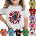 thumbnail image 2 of MKOSPLRT Comfortable Kids Patriotic Shirt, 4th of July American Flag Print Crew Neck Short Sleeve T-Shirt Mint Green 5-6 Years, 2 of 7