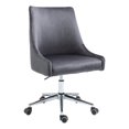 thumbnail image 1 of Meridian Furniture Karina Fauteuil de Bureau Pivotant Réglable en Velours Gris et Chrome, 1 of 12