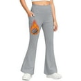 thumbnail image 6 of Tisuna Casual Pants For Little Girls Solid Color Elastic Waist Flare Leg Trousers Thermal Warm Big Kids Autumn Winter Stretchy Yoga Pants Grey Size 7-8 Years, 6 of 8