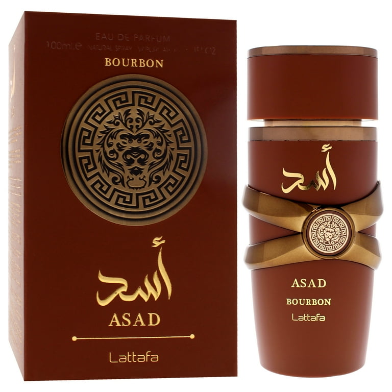 Lattafa Men's Asad Bourbon Perfume, Amber Spicy EDP Spray 3.4 oz