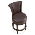 thumbnail image 6 of ROME + OAK Runyan Swivel Counter Barstool, High Back, Dark Walnut Brown Vegan Leather, 6 of 12