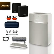 Bose SoundTouch 10 Wireless Music System (White), SoundSports FREE wireless earphones, Wireless Surround Speakers Studio Setup (Reed)