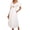 White, variant on Women's Sweetheart Neck Puff Sleeve Dress with Ruched Cutout Pockets for Everyday Wear Flattering Fit 100% Cotton