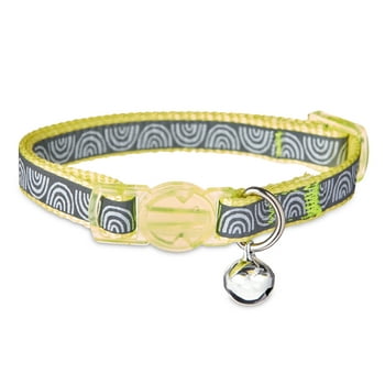Vibrant Life Yellow Reflective Rainbow Cat Collar, One Size Fits Most