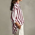 thumbnail image 6 of Qulqfy Loose Women's Blouses Long Sleeve Casual V-Neck Striped Trendy Dressy Spring Summer Business Button Down Down Tops for Women 2026 XXL, 6 of 6