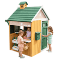 thumbnail image 2 of Conchico Outdoor Grocery Store Playhouse, Wooden Playhouse w/ Toy BBQ Grill, Toy Cash Register & Pretend Food Set For Summer Backyard, Green & Brown, 2 of 8