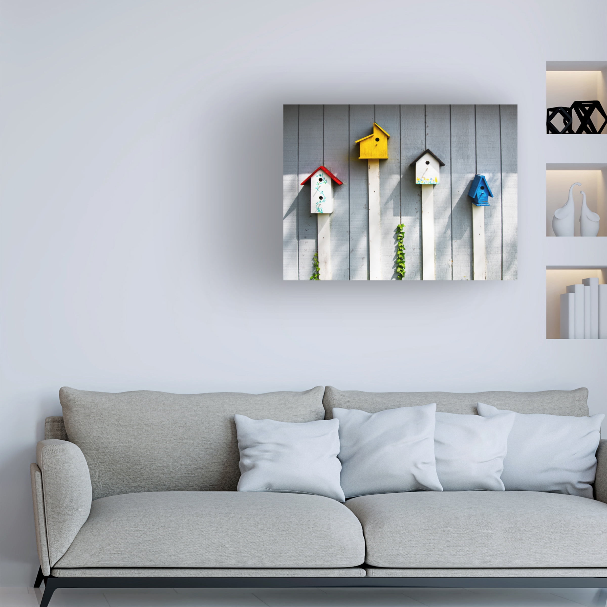 Robert Michaud 'Bird houses' Canvas Art