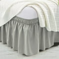 thumbnail image 3 of Elastic Wrap Around Bed Skirt Dust Ruffle Smooth Soft Bed Frame Cover 15-inch Drop (Queen, Gray), 3 of 10