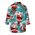 thumbnail image 5 of IROINNID Christmas Long Sleeve Shirt for Men Funny Santa Print Button Up Shirt Gift Xmas Vacation Shirt,Light Blue, 5 of 5
