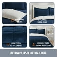 thumbnail image 4 of Swift Home 3PC Reversible Winter Plush Sherpa & Faux Micromink Comforter Set, Navy, Queen, 4 of 6