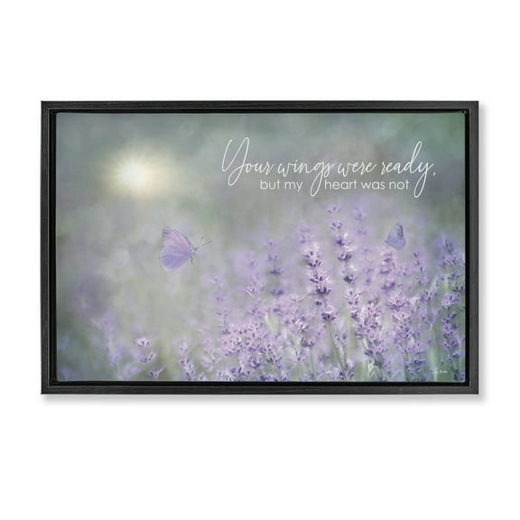 Stupell Industries Floral Grief Quote Plants & Flowers Painting Black Floater Framed Canvas Art Print Wall Art, 25 x 17