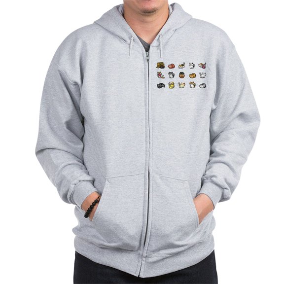 CafePress - Neko Atsume Zip Hoody - Zip Hoodie, Classic Hooded Sweatshirt with Metal Zipper