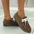 thumbnail image 4 of Willtoo Women’s Polka Dot Lace-Up Casual Loafers Round Toe Wide Fit Walking Shoes Vintage Canvas Soft Comfort Slip On Daily Fashion Sneakers, 4 of 5