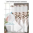thumbnail image 4 of No Hook Cloth Fabric Shower Curtain with Snap in Liner, Brown Eucalyptus Leaves Waterproof Shower Curtains Set with See Through Top Window, Watercolor Floral Leaf Plants Bath Curtains Shower 54"x78", 4 of 6