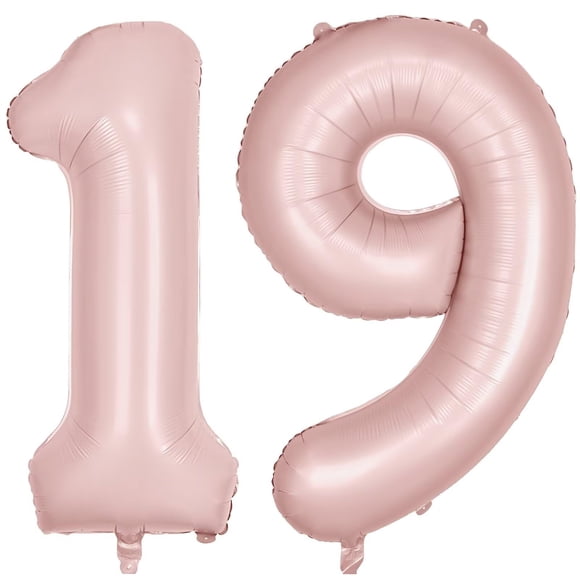 Globo LVMOQIQIU número 19 de foil rosa de 40"