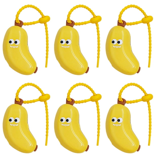 Matsuzay 6 fundas protectoras transpirables de ABS para soporte de cepillo de dientes tipo banana. Funda para cepillo de dientes tipo banana Almacenamiento y organización del hogar amarillo