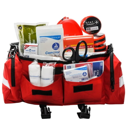 School First Aid & Active Shooter Emergency Kit Red Bag by