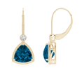 thumbnail image 2 of ANGARA Natural 2.8 ct London Blue Topaz Milgrain Drop Earrings in 14K Yellow Gold for Women (Size-8mm) | November Birthstone, Anniversary, Jewelry Gift for Women | Natural London Blue Topaz Earrings, 2 of 8