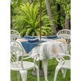 thumbnail image 3 of Outdoor Tablecloth with Umbrella Hole for Patio/Picnic/Party/Camping, Sage Green Orange Palm Leaves Waterproof Table Cloth Round Cover Washable, Summer Tropical Botanical (Dia 54"), 3 of 9