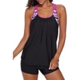 thumbnail image 1 of Débardeur Tankini Rehausseur à Rayures Blouson pour Femmes avec Short - A, 1 of 4