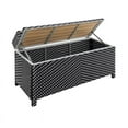 thumbnail image 2 of Furniture of America Azur Black Poolside Outdoor Wicker Metal Storage Bench, 2 of 9