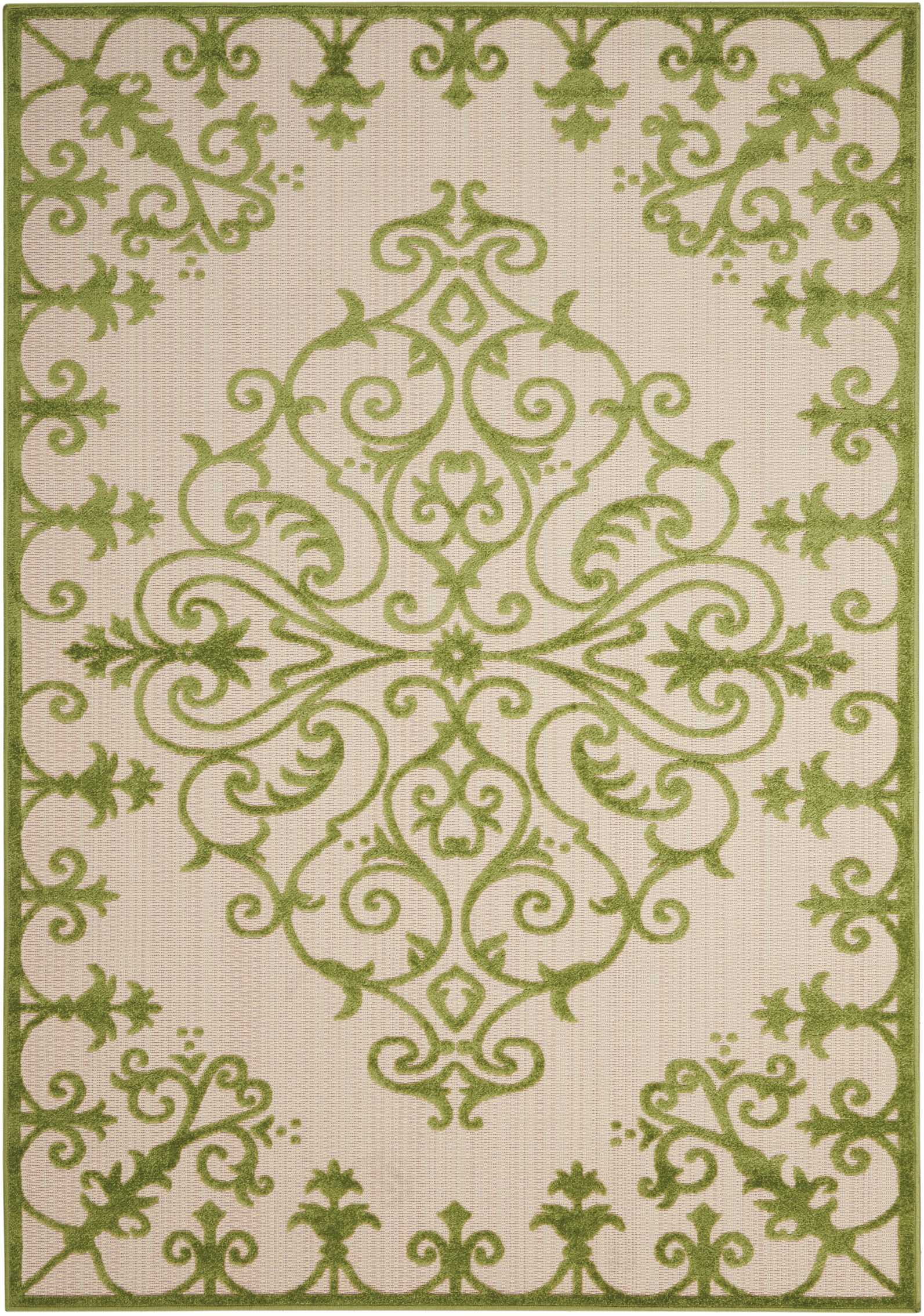 Nourison Aloha Indoor/Outdoor Green 9'6" x 13' Area Rug, (10x13)