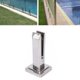 thumbnail image 3 of Postes de montaje de suelo plano de acero inoxidable abrazaderas de vidrio para piscina pasamanos, adultos, unisex Feliz Sencillez, 3 of 5