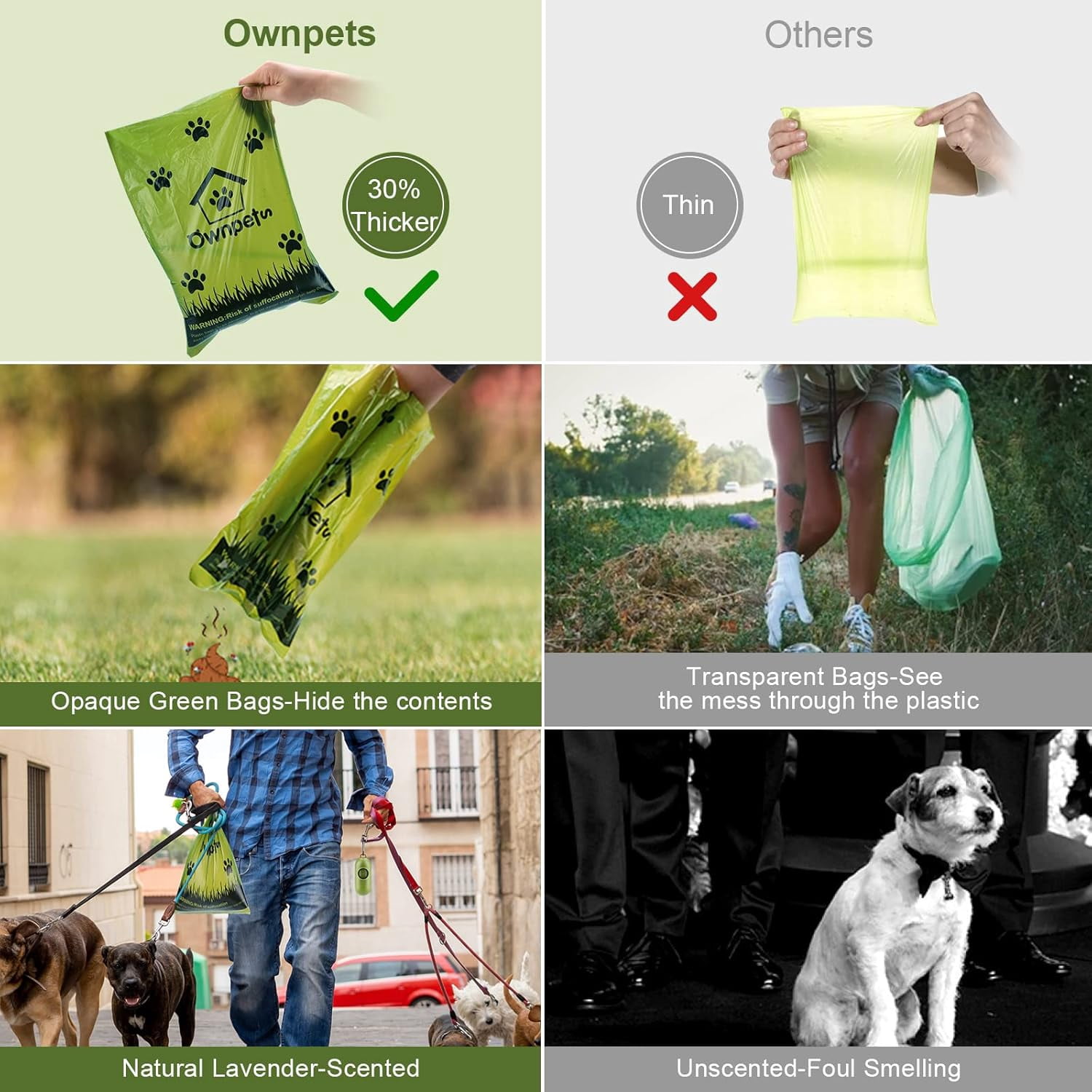 Ultra Thick Lavender-Scented Dog Waste Bags Leak-proof Large Pet Poop Bags for Dogs 150 Count