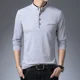 thumbnail image 5 of Camisetas tipo polo para hombre, ajustadas, formales, ajustadas, nuevas sudaderas para hombre, de negocios, de manga larga, elegantes, normales, de invierno, de alta calidad, 5 of 5