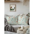 thumbnail image 3 of Outdoor Pillows Waterproof, Spring Flowers Bedding Throw Pillows with Insert for Couch Sofa Bed, Green Farmhouse Floral Leaves Branches 16x16 Inch Pillowcases Decorative Camping Patio Pillow Set of 1, 3 of 8