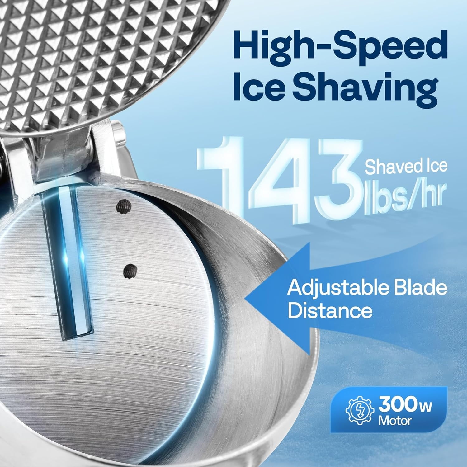 Electric Ice Shaver Crusher Machine Snow Cone Maker Red 143lbs/hr with Ice Pick for Home and Commercial Use