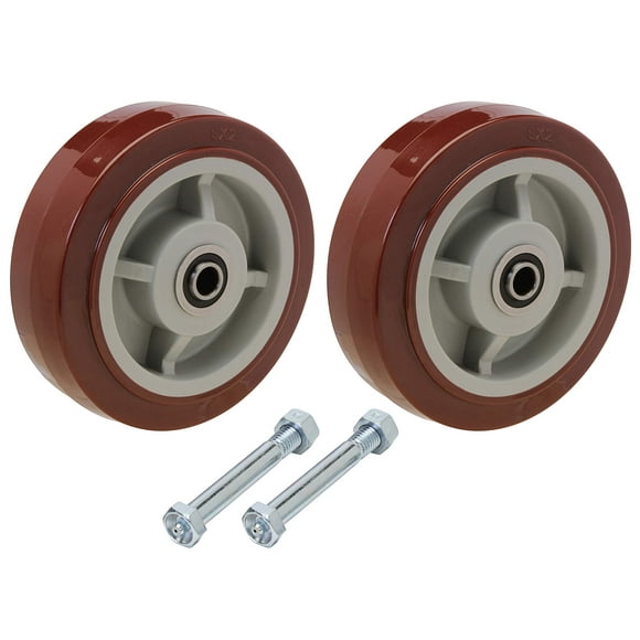 SES Brand 8x2" U-Boat Cart Center Wheel Replacement Kit, includes Two Wheels and Two Axle Bolts with Nuts