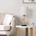 Haitral Bedside Table Lamp Wooden Nightstand Lamp with Pull Chain