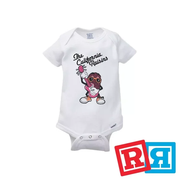 Bella Canvas California Raisins Gerber Baby Onesie® Cotton Unisex White Short Sleeve Bodysuit