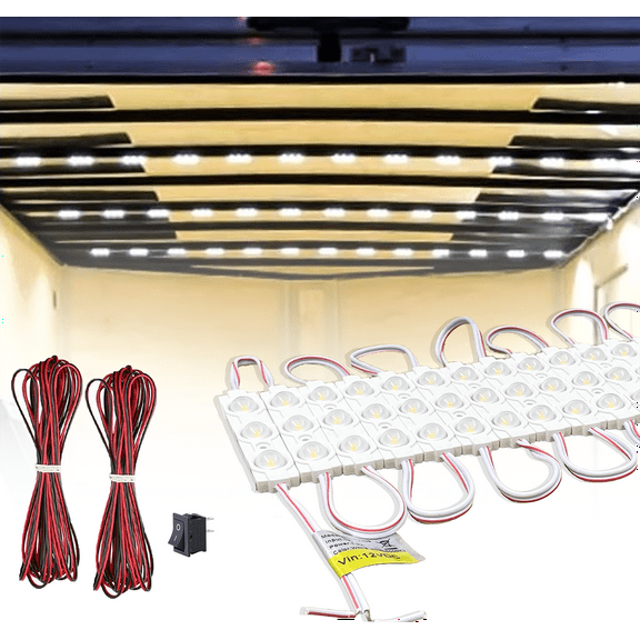 KBLEDLAMP Van Interior Light Kits, 12V 120 LEDs 40 Modules UL listed, Ceiling Lamp for Car, Van Truck RV Vehicle Lighting Accessories, Storefront Signboard Cabinet Decorative Light