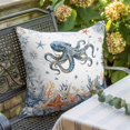 thumbnail image 6 of Throw Pillow Covers, Octopus Coastal 24x24 Pillow Covers for Couch/Sofa/Bed, Summer Beach Coral Starfish Ocean Decorative Square Linen Cushion Pillowcase for Home Decor, 6 of 9