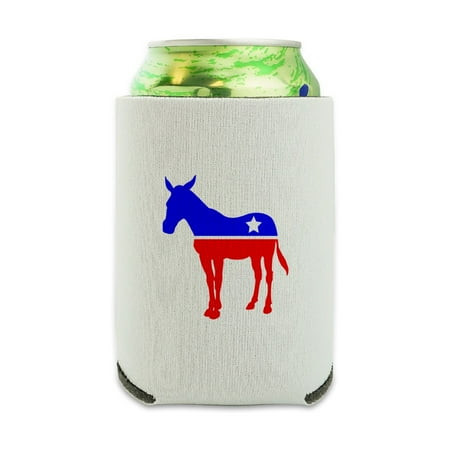 

Democrat Donkey Liberal America Political Party Can Cooler - Drink Sleeve Hugger Collapsible Insulator - Beverage Insulated Holder