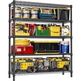 thumbnail image 1 of M MZG Estante de Almacenamiento Industrial de 5 Niveles, Capacidad de 3500 Libras, Acero Al Carbono de 25.4 Mm de Grosor, Estante Negro para Garaje y Almacén, Negro 17.7" D x 59" W x 70.86" H, 1 of 7