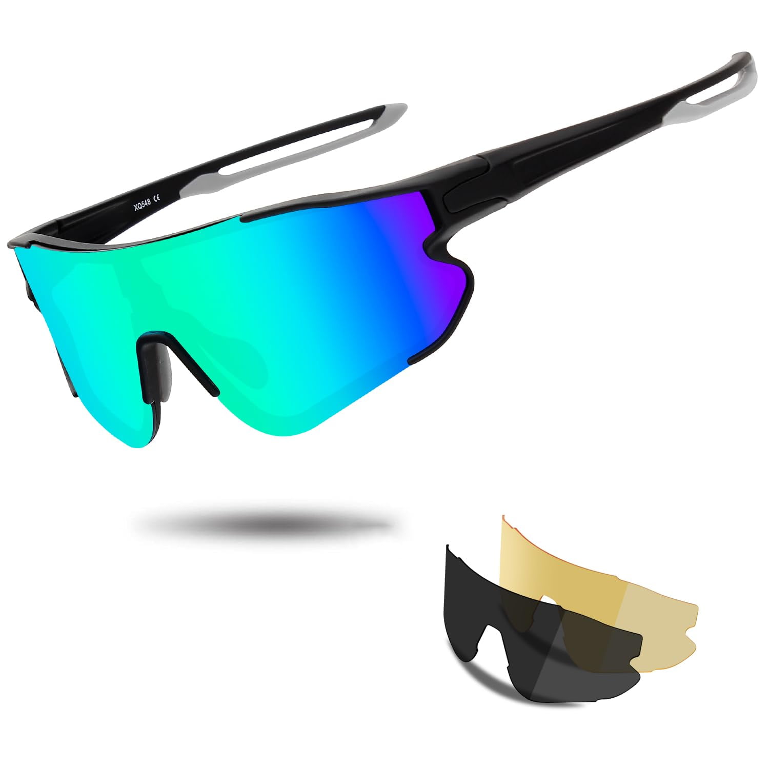 OULAIQI Sports Sunglasses Cycling Sunglasses for Men Women with 3 Interchangeable Lenses TR90 Baseball Glasses Walmart