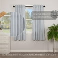thumbnail image 7 of VHC Brands Sawyer Mill Ticking Striped Cotton Farmhouse Curtains Rod Pocket Tie Back(s) Panel Pair, Blue, 7 of 7
