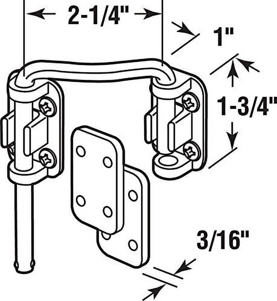 Prime-Line Products U 10537 2-1/4 in. Nickel Plated Steel High Security Loop Lock for Left Hand Sliding Patio Door - image 2 of 3