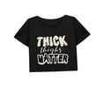 thumbnail image 4 of Camiseta corta de verano con cuello redondo para mujer, camiseta recortada para ir de compras en la calle XL, 4 of 7