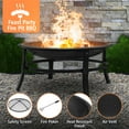 thumbnail image 2 of KingSo 26 inch Fire Pit for Outdoor Round Wood Burning Fire Pit Bowl for Camping Picnic Bonfire Patio Outside Backyard Garden Small Bonfire Pit Steel Firepit Bowl with Mesh Screen and Fire Poker, 2 of 10