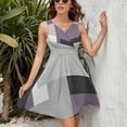 thumbnail image 3 of Modern Art Purple Gray Black Geometric Dress Summer Street Style Dresses Female Sleeveless Printed Sundress, 3 of 7