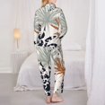 thumbnail image 6 of Goofa Tropical Leaves Printed Women’s 2 Piece Pajama Set Super,Pajamas Women's Long Sleeve Sleepwear Soft Button Down Loungewear Pjs Lounge Set Nightwear-XX-Large, 6 of 9