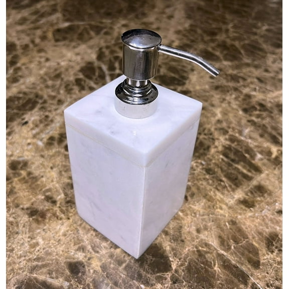 Natural WHITE MARBLE  SOAP  DISPENSER  SQUARE SHAPE