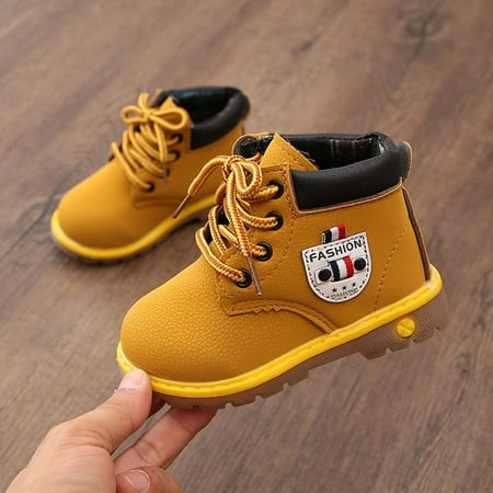 

PU Leather Girl Shoes Boots Waterproof Breathable Low-Heeled Ankle Shoes